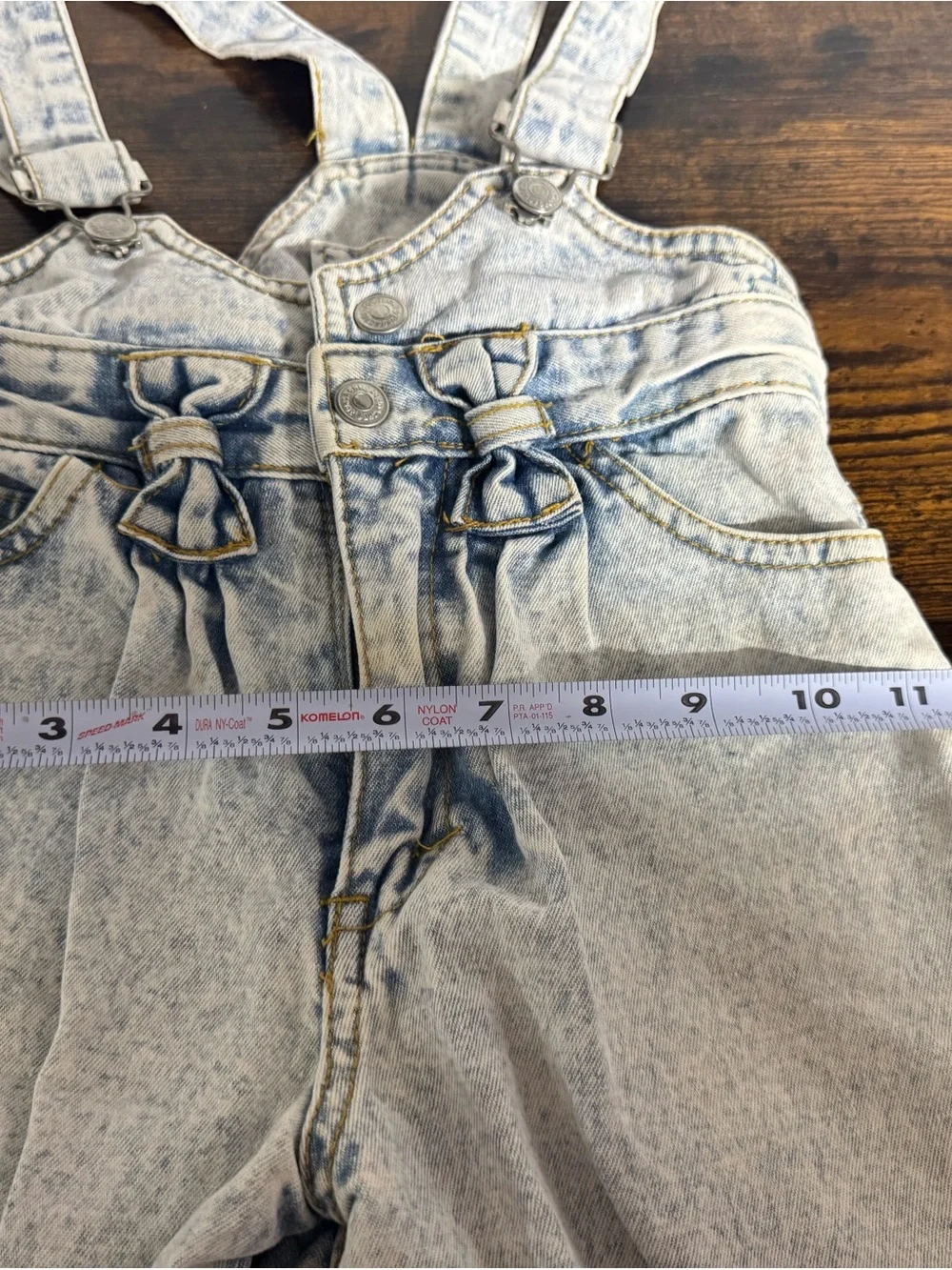 Jordache Light Blue Acid Wash Denim Overall Shorts
